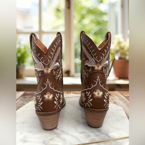 DINGO Leather Floral Embroidered Cowgirl boots Size 8 - Picture 11 of 16